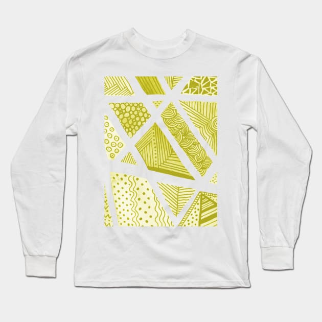 Geometric doodles - yellow and white Long Sleeve T-Shirt by wackapacka